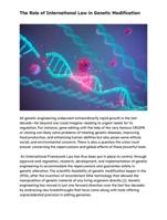 The Role of International Law in Regulating Genetic Modification