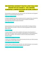 HESI OBSTETRICS MATERNITY PRACTICE LATEST FINAL EXAM UPDATED FOR 2025 GRADED A+