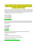 KAPLAN MATERNITY EXAM LATEST FINAL EXAM UPDATED FOR 2025  GRADED A+