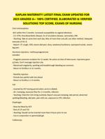 KAPLAN MATERNITY LATEST FINAL EXAM UPDATED FOR  2025 GRADED A+