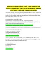 MATERNITY EXAM 2 LATEST FINAL EXAM UPDATED FOR 2025 TOP SCORE
