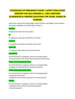 PHYSIOLOGY OF PREGNANCY EXAM 1 LATEST FINAL EXAM  UPDATED FOR 2025 GRADED A+