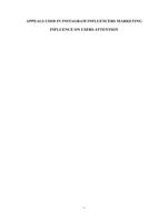 APPEALS USED IN INSTAGRAM INFLUENCERS MARKETING INFLUENCE ON USERS ATTENTION