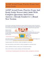 AANP Actual Exam, Practice Exam And  Study Guide Newest 2025/2026 With  Complete Questions