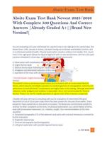 Absite Exam Test Bank Newest 2025/2026  With Complete 500 Questions And Correct  Answers |Already Graded A+