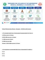Clinical Pharmacology (Drugs + Dosages) – 50 MCQs with Answers