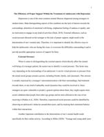The Efficiency of Proper Support Within the Treatment of Adolescents with Depression