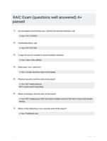 RAIC Exam (questions well answered) A+ passed