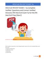 HESI Exit RN EXIT EXAM 1  V4 Complete  Verified  Questions and Correct Verified  Answers/ RN Hesi Exit Exam V4
