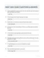 HMGT 3320- EXAM 2 QUESTIONS & ANSWERS