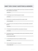 HMGT 3320- EXAM 2 QUESTIONS & ANSWERS