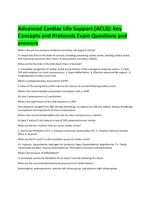 Advanced Cardiac Life Support- ACLS Test 1  Exam Questions and answers
