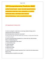 ATI Comprehensive Predictor 2025  LATEST EXAM 2025  2026  SOLVED QUESTIONS &   ANSWERS VERIFIED 100% GRADED A+