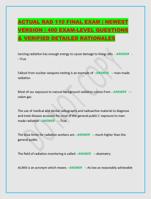 ACTUAL RAD 110 FINAL EXAM | NEWEST VERSION | 400 EXAM-LEV