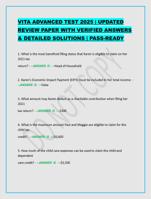 VITA ADVANCED TEST 2025 | UPDATED REVIEW PAPER WITH VERIFI