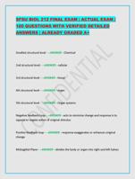 SFSU BIOL 212 FINAL EXAM | ACTUAL EXAM | 100 QUESTIONS WITH VERI