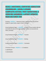 NCAC I (NATIONAL CERTIFIED ADDICTION COUNSELOR  LEVEL I) EXAM | C