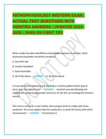 PATHOPHYSIOLOGY MIDTERM EXAM | ACTUAL TEST QUESTIONS WITH VERIFIED AN
