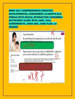 NRNP 6541 COMPREHENSIVE PEDIATRIC DEVELOPMENTAL ASSESSMENT: 22-MONTH-O