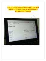 ATI TEAS  VERSION 7 MATHS EXAM 2026  WITH ACTUAL EXAM SCREENSHOTS