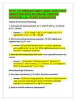 PHGY 216 MIDTERM EXAM (2026): HIGH-YIELD QUESTIONS WITH ACCURATE,