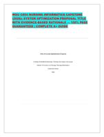 WGU C854 NURSING INFORMATICS CAPSTONE (2026): SYSTEM OPTIMIZATI