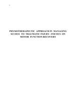 Physiotherapeutic approach in managing SCI due to traumatic injury