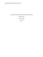 Research Effects of Social Media on the Mental Health of Adolescents