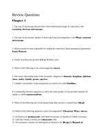 Chapters 1 through 3 Review Q&A Study Guide for Microbiology