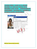I-HUMAN WEEK 3 NURS 6512: REGINA RICARDO 65-YEAR-OLD FEMALE WITH INSOM