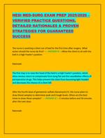 HESI MED-SURG EXAM PREP 2025/2026  VERIFIED PRACTICE QUESTIO