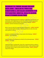 GEORGETTE PMHNP BOARD REVIEW 20252026  REALISTIC PRACTICE QUE