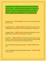 GEORGETTE PMHNP PRACTICE QUESTIONS 20252026  PSYCHIATRIC ME