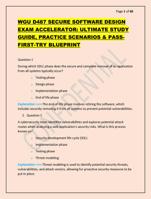 WGU D487 SECURE SOFTWARE DESIGN EXAM ACCELERATOR: ULTIMATE STU