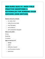 MED-SURG QUIZ #1: HIGH-YIELD PRACTICE QUESTIONS & RATIONALES