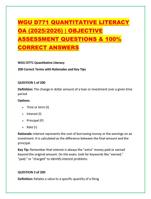 WGU D771 QUANTITATIVE LITERACY OA (2025/2026) | OBJECTIVE ASS