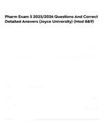 Pharm Exam 5 2025/2026 Questions And Correct Detailed Answers