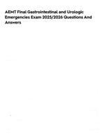 AEMT Final Gastrointestinal and Urologic Emergencies Exam 2025/2026