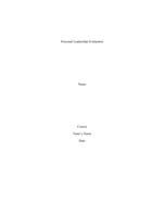 Personal Leadership Evaluation Personal Leadership  Evaluation
?	
Purpose