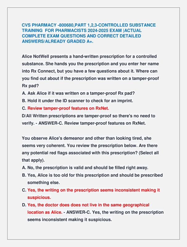 CVS PHARMACY -800680,PART 1,2,3-CONTROLLED SUBSTANCE TRAINING FOR ...