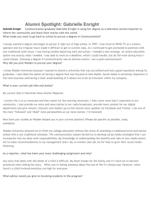 gabrielle enright  alumni spotlight: gabriell