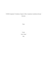 PAD 599 Assignment 3 Evaluation of Agencys Ethics, Cooperation, Leadership