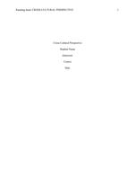 cross-cultural perspective paper
