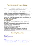 week 8 accounting and strategy in this final week