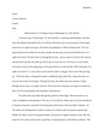 Student essay: Book analysis of Coming of Age in Mississippi by Anne Moody