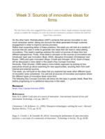 week 3:sources of innovative ideas for firms the