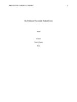 the problem of preventable medical errors   s