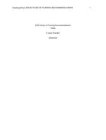 IOM Future of Nursing Recommendations