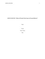 article review: effects of prosocial video game