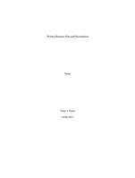 written business plan and presentation  s  10/0